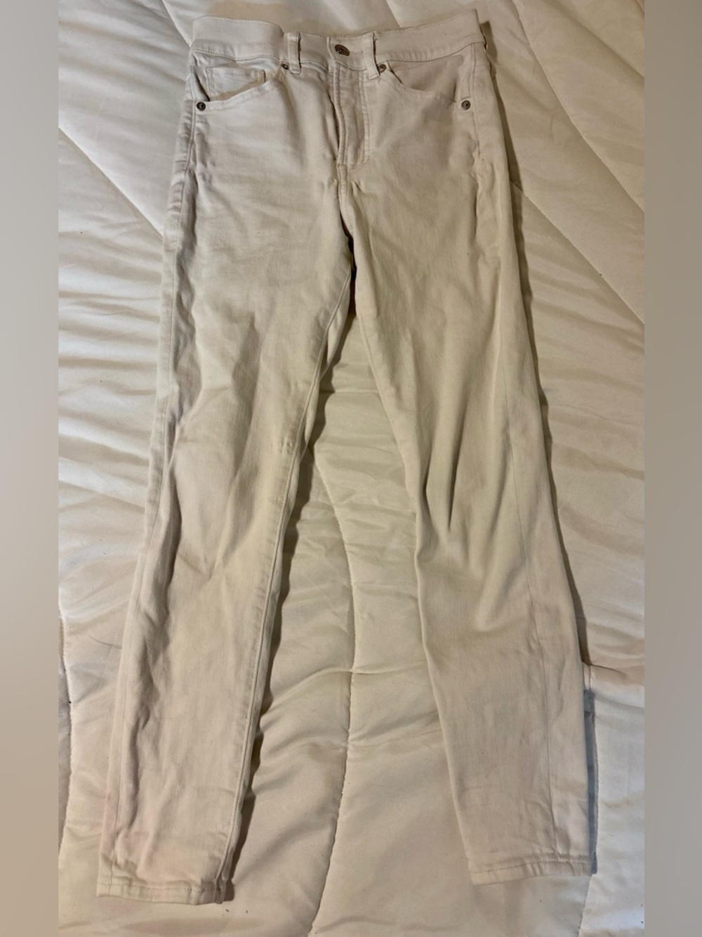White Express High Rise Skinny Jeans- stretch one size